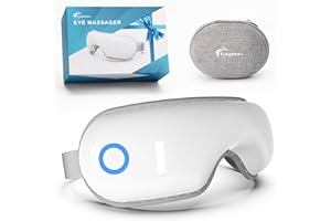 Guganas Eye Massager with Heat & Bluetooth Music - Rechargeable Eye Mask for Migraine Relief & Sleep Improvement,Includes EVA Travel Case, Gift for Mom/Dad (Mother's Day/Birthday)