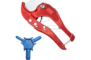 TNSLAND Tagliatubi per Tubi Compositi + Calibratore Svasatore Strumento per Tubi in PVC e Tubi Tagliatubi Multistrato Tagliatubi PVC Diametro Massimo 42 mm + Svasatore Multistrato Blu 16 20 26 mm