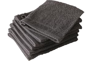 De Witte Lietaer 194828 Lotto di 6 guanti da bagno Cotone Grigio Scuro 15 x 22 cm, 6 Unità