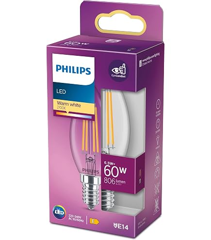 Philips CorePro LED Kerzenlampe E14, 7W Matt, 806 Lumen, Warmweiß 2700K – 10er Pack, Nicht Dimmbar