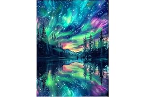 Cheukka Diamond Painting Set,Aurora 5D Diamant Painting Bilder,Aurora Diamond Painting Kits,DIY Mosaikherstellung Diamond Art Kits Diamant Malerei Set für Erwachsene Kinder,Haus Wanddeko 30x40cm