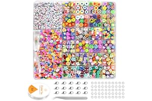 VGECEE Juego de 2300 Cuentas para Pulseras para Niños Juego de Cuentas para Enhebrar Pulseras Juego de Cuentas para Niños con Letras del Alfabeto Multicolor Pulsera para DIY Joyas Collares