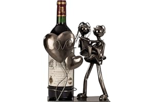 MEL-O-DESIGN Modern Wine Bottle holder Lovers Love Metal Height 24 cm width 19 cm
