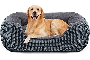 FURTIME Legowisko dla psa, duże psy, legowisko dla psa, nadaje się do prania, puszyste legowisko dla psa, antypoślizgowe legowisko dla psów, odporne na strach, dla dużych i średnich psów i kotów, 89 x