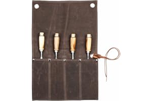 KAALTISY Gewachstes Segeltuch Werkzeugtasche, Werkzeugrolltasche mit 4 Einsteckensfächer, Multi-Purpose werkzeugrolltaschen stechbeitel (Grau)