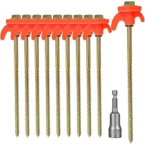 12 picchetti per tende resistenti per terreni duri, resistenti alla ruggine, con filettatura a spirale in acciaio per tende e picchetti per campeggio, giardino, escursioni, escursioni, viaggi, bivvy