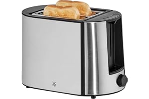 ‎WMF WMF Bueno Pro Toaster 2 Scheiben, Doppelschlitz Toaster Edelstahl mit Brötchenaufsatz, 2 Scheiben, 6 Bräunungsstufen, 870 W, edelstahl matt