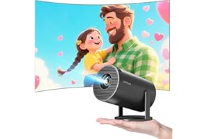 HIPPUS Mini Projector 1080P FHD 4K Support, Portable Projector with WiFi 6 and Bluetooth 5.2, Android 11 smart projector, 270° Rotatable, Auto Keystone HDMI/USB/PS5/Laptop,Grey