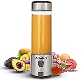 AGARO Galaxy Portable Blender for Smoothie & Milk Shakes, 450ml, USB Type C Rechargeable, 3000 mAh Battery, Mini Personal Ble