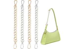 PH PANDAHALL PandaHall 4 Fili Corta Catena in Alluminio per Borsa 20cm Catena Decorativa Accessori per Borsa Tracolla Sostituzione Cinturino Frizione Prolunga per Borsa Portafoglio Pochette Sera, Oro Argento