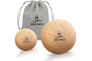 JANEROWEE Pallina di sughero, Palla da massaggio naturale, Kit di Massaggio, Dolore Muscolare e Terapia Yoga, Tensione Della Schiena e Delle Spalle, Palla Massaggio Trigger Muscolare.