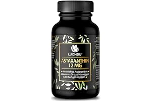 ‎LUONDU Astaxanthin 12mg Hochdosiert – 90 Softgel Kapseln – Natürliches Astaxanthin aus Haematococcus pluvialis – Luondu