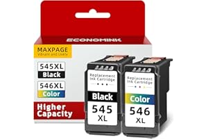 Economink 545 546 XL Multipack, Patronen 545 546 Kompatibel für Canon Druckerpatrone 545 546, PG-545XL Schwarz, CL-546XL Farbe. Geeignet für Canon PIXMA TS3300, TS3150, TS3350, TS3400, TS4500 Drucker.