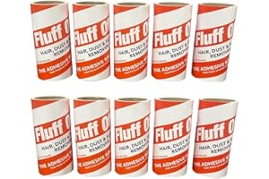 Fluff Off "Extra" Lint Roller Refills, 10 Pack of 60 Sheets Extra Sticky Lint Roller Refills for Clothes, Pet Hair and Furniture - Will fit most lint roller handles - 600 Sheets