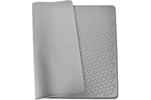 DOKENO Tappetino Lettiera Gatto, 70 x 50 cm Tappetino per Lettiera per Gatti in Silicone Antiscivolo, Facile da Pulire, Impermeabile e a Prova di Urina Tappetino Gatto Lettiera per la Lettiera (Grigio)