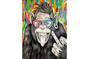 Jiaer Sentai Diamond Painting,30x40cm Images de peinture de diamant DIY 5D Diamant Peinture Kits.Diamant Complet,Adultes Strass Diamant Arts Craft, Images de peinture de diamant(orang-outan)