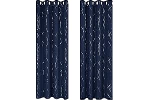 ‎DECONOVO Deconovo Verdunkelungsgardinen mit Ösen Blickdichte Vorhänge Extra Warm Schlafzimmer für Junge, 175x140 cm(HöhexBreite), Dunkelblau, 2er Set