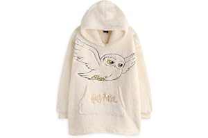 Bluza-koc Harry Potter dla dziewczynek | Dziecięca bluza z kapturem z polaru Sherpa HP Hogwarts | Dziecięca odzież domowa z podszewką Sherpa i kieszeniami | Gadżety z filmów o czarodziejach