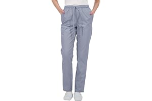 B-well ALESSI Unisex Pantalón Sanitario Mujer Pantalones Sanitarios Mujer Uniformes Sanitarios Mujer Hombre Cintura Elástica 3 Bolsillos