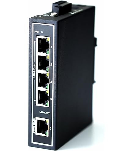 YuLinca Mini Gigabit PoE Switch met 6 poorten met 4 PoE poort, 1 Gigaibt RJ45 Uplink, 1 Gigabit SFP, IEEE802.3af/at, Max 65W, metalen ventilatorloze plug & play Ethernet Switch