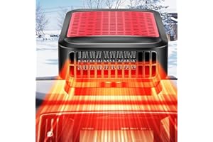 Chuankefanxing Calentador de Coche portátil, 12V 200W Calentador de Coche, Desempañador de Parabrisas de Coche, 2 en 1 Calefacción & Refrigeración Desempañador rápido de Parabrisas con 360° Giratorio