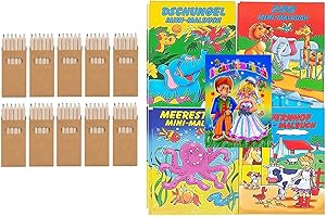 Libetui 10 Sets Colouring Pencils, Colouring Sets for Children, Party Favours, Party Bags for Children's Party Birthday