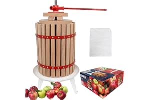 HOME>IT HOME It® Pressoir à fruits 18L en bois de chêne – Presse manuelle avec sac filtrant inclus – Pour pommes, poires, baies, rhubarbe – Certifié FSC et LFGB