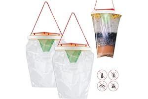BOFUNX 2 Pack Fly Trap Bags, Outdoor Hanging Fly Insect Catcher Fly Killer for Outdoor Garden Farm Horse Barn