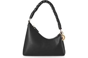 CHAMAIR Y2K Shoulder Bag Red Handbag for Women Leather Cresent Bag Ladies Tote Handbags Cherry Red Hobo Underarm Bag for Everyday Party Dating (Black)