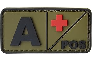 LEGEEON APOS Olive Drab OD Blood Type Morale Tactical PVC Rubber 3D Touch Fastener Patch