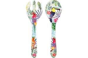 Les Jardins de la Comtesse – Cubiertos para ensalada de melamina pura – Tucanes de Río – 33 cm – Multicolor - Vajilla de vajilla cuasi-irrompible MelARTmine