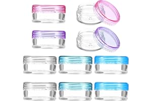 AOZUO 10 sztuk przezroczystych pustych pojemników, 5 g, balsam do ust, pojemnik na kosmetyki, pojemnik na próbki z pokrywką, mały pojemnik w rozmiarze podróżnym, mini pojemnik do przechowywania