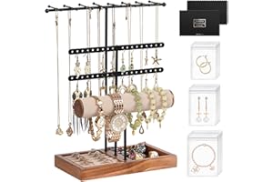 UCAMP Organizador de Joyas,Soporte de Joyería,Expositor de Joyas,Soporte para Joyas de Joyas con Bandeja y Soporte para Pendientes,Se utiliza para guardar collares,anillos,pulseras,relojes,colgantes
