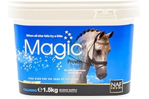 NAF Five Star Magic 1.5kg – Advanced Calming Supplement for Horses – Magnesium-Based Formula with Herbal Extracts – Supports Relaxation & Concentration- Award-Winning scientifically trialled formula