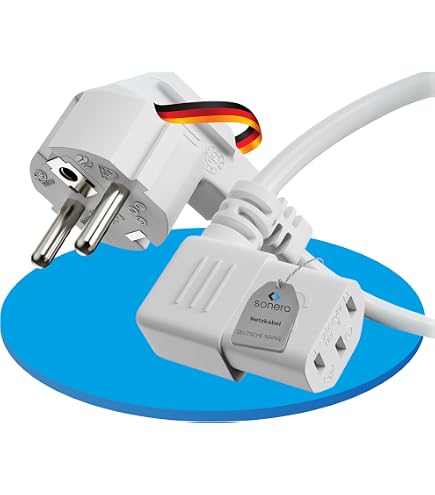 InLine 22348 Cavo Di Alimentazione – Spina Schuko CEE-7/7 90° A IEC C15, 5 Metri, Per Dispositivi Ad Alto Calore