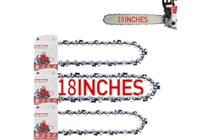 FuGuiB 18 Pouces Chaine Tronconneuse, 3/8"LP 1,3 mm 62 maillons 45 cm ChaîNes Pour TronçOnneuses 3-Pack,ChaîNe De Scie De Remplacement, Compatible pour Husqvarna - 36, 41, 120, 136