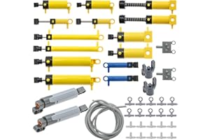 Habow 19Pcs Pneumatic-Technic-Parts Kit compatibile con Lego-Cilindri pneumatici-Pompa pneumatica Interruttore asta pressione Tubo pistone Technic Attuatore lineare MOC-Parti di ricambio.