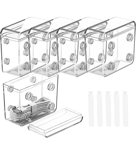 2 stuks datakabel-organizer, kabelbox klein, verstelbare kabelorganizer