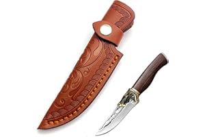 LONGHAO Knife Sheath, Knife Sheath, Leather Knife Case, Leather Knife Sheath, Pocket Knife Sheath, Pocket Knife Holster, for Hunting Jungle Exploration, brown, Knife Sheath