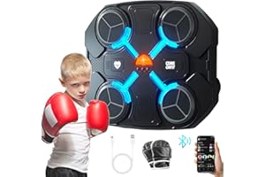 JAOGAUS Smart Music Boxing Machine for Kids, Musical Boxing Machine Wall Mounted for Children, Beat Boxing Music Machine, with LED Light & Bluetooth, USB Charging, with Boxing Gloves Kids
