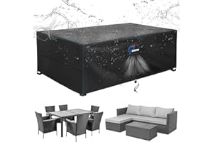 SIRUITON 170x94x70cm Funda Mesa Exterior Impermeable, Funda Muebles Exterior De Jardín con Salidas de Aire, Resistente Al Viento, Resistente a Los Rayos UV, Funda Mesa Jardin Oxford 420D