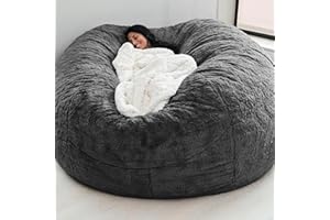 LOKTCH NSMYOOK Sacco Puf Elegante e Morbido Pouf Gigante 5/6/7 Piedi per Giardino Salotto Balcone Pouf Portaoggetti con Coperchio Senza Imbottitura