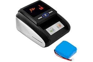 JEVX Detector Billetes Falsos con Batería y Contador de Billetes 2025, Máquina de Contar Dinero, Comprobador contadora para billete Euro y Dólar