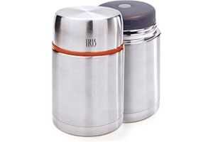 Iris Barcelona - Termo Comida Lunchbox de Acero Inoxidable, Fiambrera Térmica para Alimentos Sólidos Calientes y Fríos, Conserva Temperatura hasta 9 Horas, Hermético con Doble Tapa y Válvula, 0,75L