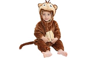 HAHASHOW Mono De Animal para Niño Pequeño Disfraz De Halloween Franela Peluche Cálido Romper Con Capucha Ropa De Fiesta Regalos 2-36 Meses Mono