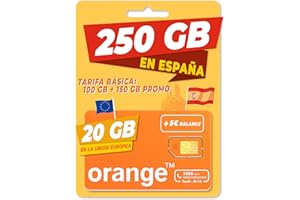 MARCO POLO MOBILE Orange Spain - Carte SIM prépayée 50Go en Espagne | 5€ de crédit | 800 Minutes pour Appeler la France | Activation Online