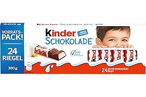 ‎KINDER kinder Schokolade – Schokoriegel aus gefüllter Vollmilchschokolade – 1 Packung mit je 24 Einzelriegeln (24 x 12,5 g).