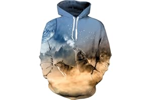 IDGREATIM Bluza z kapturem z nadrukiem 3D unisex, męska i damska, kolorowa bluza z kapturem z długim rękawem, bluza polarowa S-4XL