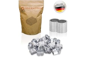 Dreamprint Juego de 10 Abrazaderas de 10 mm, Pinzas de Presión, Abrazaderas de Arrastre, Conector de Cable Con Doble Manguito para Cuerda Expansor, de Lona y Goma