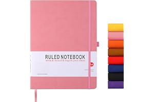 HIJYOO A4 Notebook, Notebook A4 Journal Notebook Hardcover Notepad with Bookmark Composition Notebooks, Pen Loop, and Elastic Closure, 8.3" X 11.18", Pink